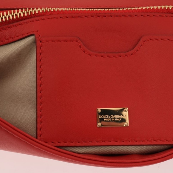 Dolce&Gabbana Red Sicily Floral Cutout Leather Bag - Picture 6 of 8